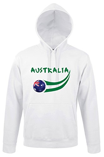 Supportershop Australien Herren Kapuzensweatshirt, L weiß von Supportershop