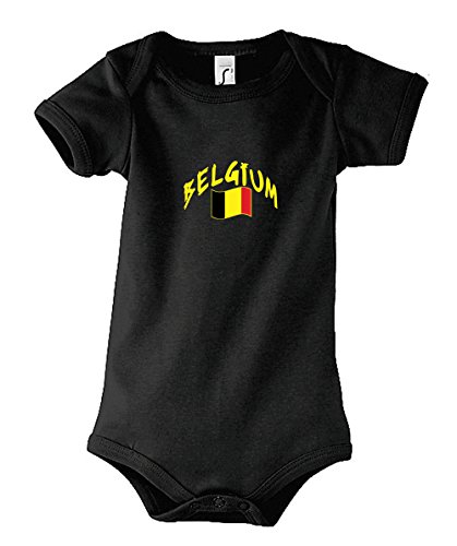 Supportershop Baby-Body Schwarz Belgien Fußball 12-18 Monate Schwarz von Supportershop