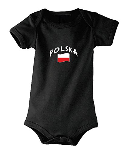 Supportershop Baby-Body, Schwarz, Polen, Unisex, Größe L (Herstellergröße: 12-18 Monate) von Supportershop