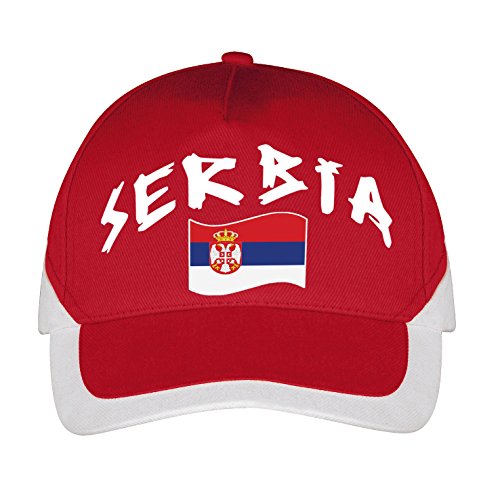 Supportershop Herren Serbien Cap, rot, Einheitsgröße von Supportershop