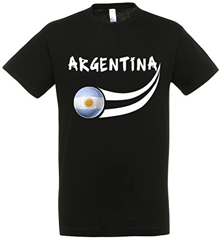 Supportershop Herren Argentina Fan T-Shirt, schwarz, L von Supportershop