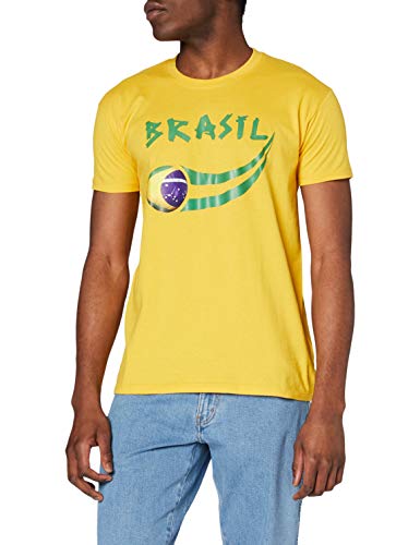 Supportershop Herren Brasil Fan T-Shirt, gelb, XXL von Supportershop