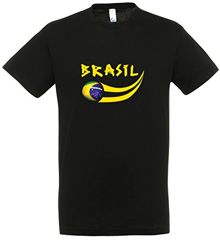 Supportershop Herren Brasil Fan T-Shirt, schwarz, M von Supportershop