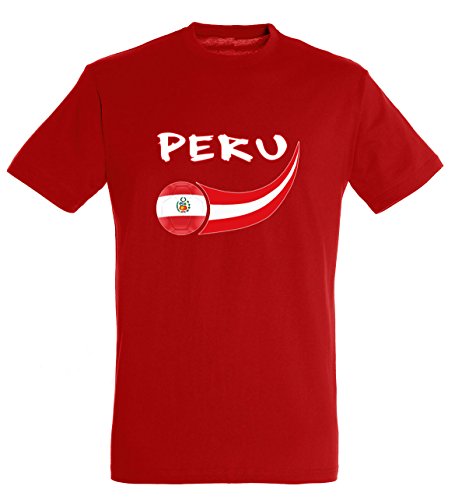 Supportershop Herren Pérou T-Shirt, rot, XL von Supportershop