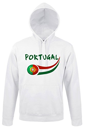 Supportershop Herren Portugal Hooded Sweatshirt, weiß, XXL von Supportershop