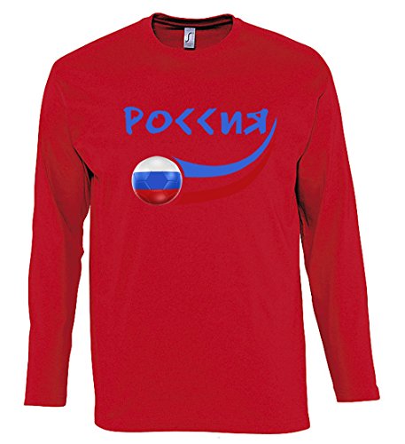 Supportershop Herren Russia Long Sleeve T-Shirt, rot, XXL von Supportershop