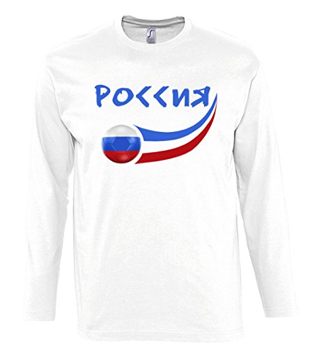 Supportershop Herren Russia Russland Junior T-Shirt, 4 Jahre, Weiß, 104 von Supportershop