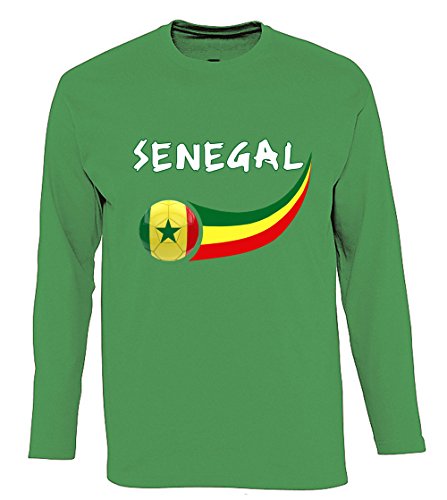 Supportershop Herren Senegal Langärmliges T-Shirt, grün, S von Supportershop