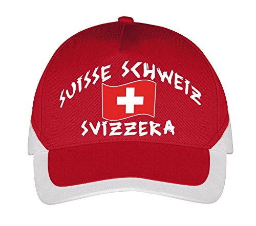 Supportershop Herren Suisse Baseball-Cap, rot, one Size von Supportershop