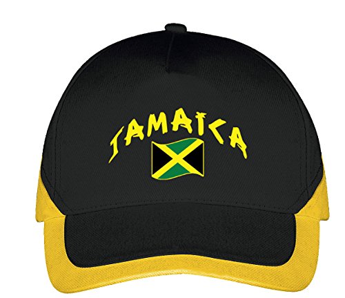 Supportershop Jamaica Baseball-Cap, Schwarz, Einheitsgröße von Supportershop