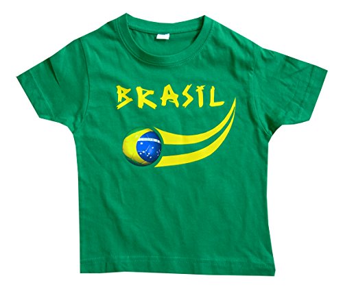 Supportershop Jungen Brasil Fan T-Shirt, grün, 12 Jahre von Supportershop