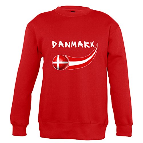 Supportershop Jungen Denmark Sweatshirt, rot, 8 Jahre von Supportershop