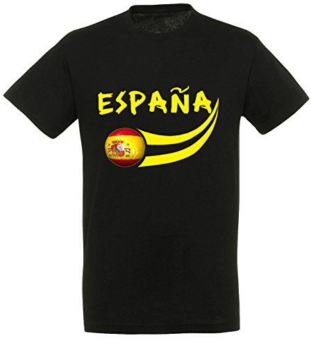 Supportershop Jungen Spain T-Shirt, Schwarz, X-Large von Supportershop