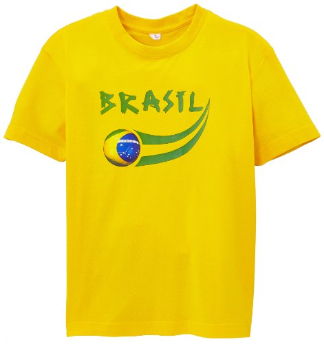 Supportershop Kinder Brasil Fan T-Shirt, gelb, 4/5 ans von Supportershop
