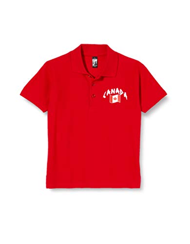 Supportershop Unisex Kinder Polo Enfant Poloshirt, Rugby Canada, rot, FR : M (Taille Fabricant : 6 ans) von Supportershop