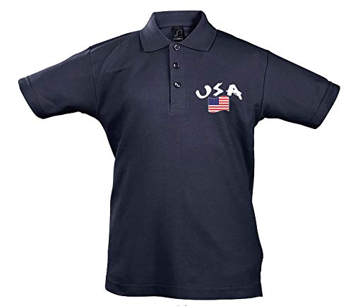 Supportershop Kinder Polo Enfant Rugby-Poloshirt, USA, blau, FR : L (Taille Fabricant : 8 ans) von Supportershop