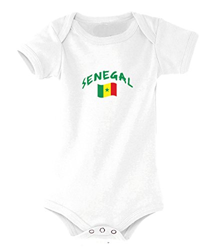 Supportershop Senegal Babybody für Kinder, Weiß, 12-18 Monate von Supportershop