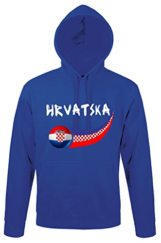 Supportershop Herren Croatie Kapuzenpullover, blau, XXL von Supportershop