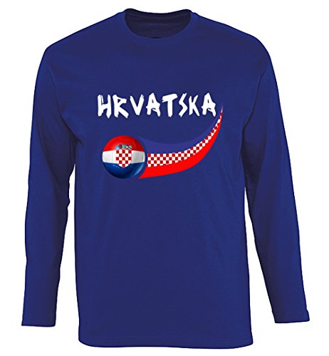 Supportershop Herren Croatie T-Shirt mit Langen Ärmeln, blau, M von Supportershop