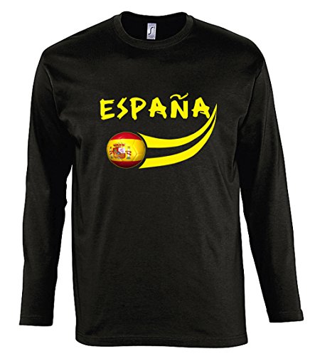 Supportershop Langarm Shirt LS Herren Spanien schwarz Fußball L schwarz von Supportershop