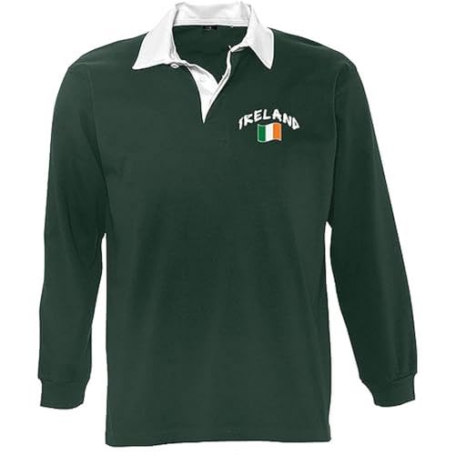 Supportershop Rugby-Poloshirt LS Irland Dunkelgrün Langarm Unisex Erwachsene, FR: L (Größe Hersteller: L) von Supportershop