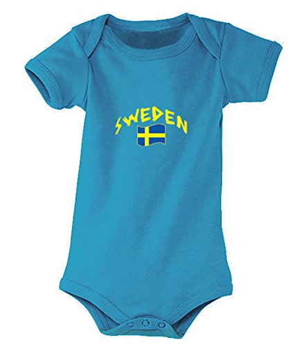 Supportershop Unisex Baby Suède Babybody, Aqua-blau, FR : M (Taille Fabricant : 6-12 Mois) von Supportershop