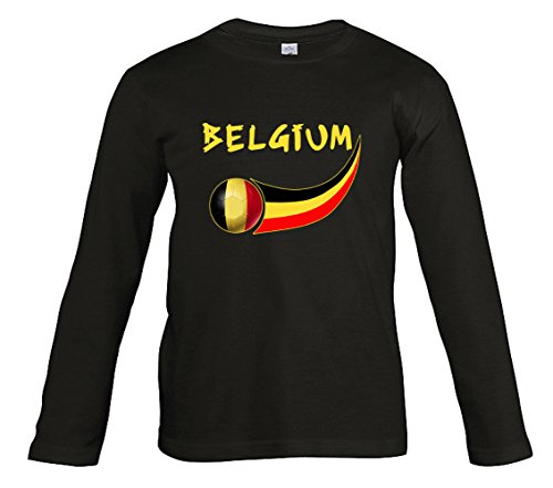 Supportershop Shirt Belgien schwarz L/S Kinder Fußball für 4-Jährige schwarz von Supportershop