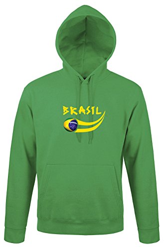Supportershop Erwachsenensweatshirt, mit Kapuze, Grün, Brasilien, Fußball S grün von Supportershop