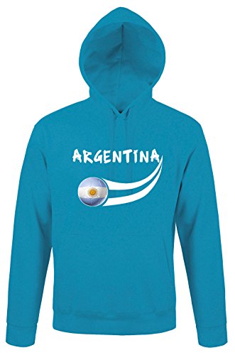 Supportershop Herren Argentinien mit Kapuze Sweatshirt, Aqua Blue, M von Supportershop