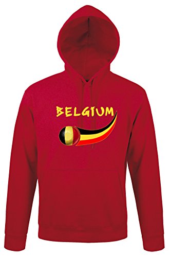 Supportershop Sweat Erwachsene Kapuze Rot Belgien Fußball M rot von Supportershop