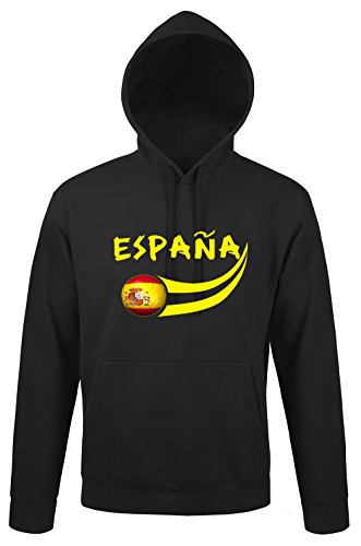 Supportershop Herren Spanien mit Kapuze Sweatshirt, Schwarz, XXL von Supportershop