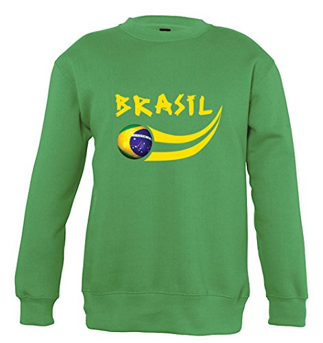 Supportershop Sweatshirt für Kinder, Grün, Brasilien, Fußball 8 Jahre grün von Supportershop
