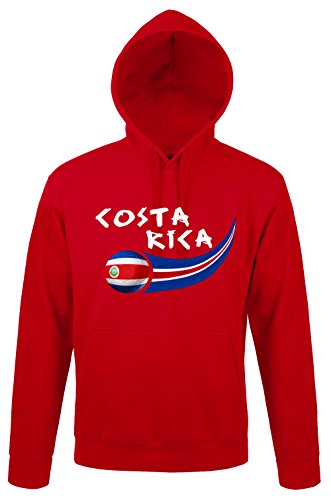 Supportershop Sweatshirt Kapuze Costa Rica Herren, Rot, FR: S (Größe Hersteller: S) von Supportershop