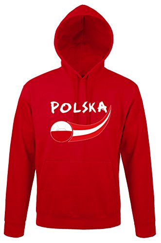 Supportershop Herren Sweatshirt à Capuche Pologne Kapuzenpullover, rot, M von Supportershop