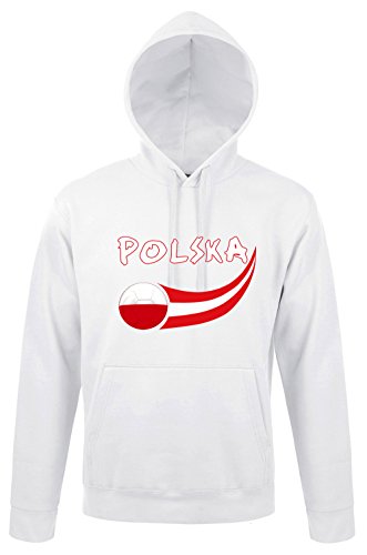 Supportershop Sweatshirt Kapuze Polen Herren, Weiß, FR: 2 XL (Größe Hersteller: XXL) von Supportershop