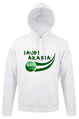 Supportershop Herren Sweatshirt à Capuche Arabie Saoudite Kapuzenpullover, weiß, S von Supportershop