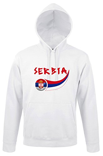 Supportershop Sweatshirt Kapuze Serbien Herren, Weiß, fr: M (Größe Hersteller: M) von Supportershop