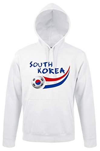 Supportershop Sweatshirt Kapuze Südkorea Herren, Weiß, fr: M (Größe Hersteller: M) von Supportershop