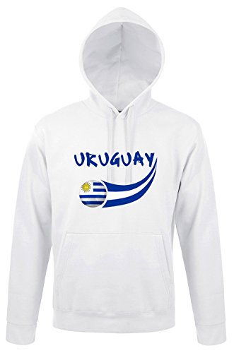 Supportershop Sweatshirt Kapuze Uruguay Herren, Weiß, fr: M (Größe Hersteller: M) von Supportershop