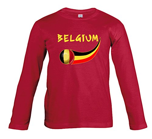 Supportershop T-Shirt Belgien Rot L/S Kinder Fußball für 4-Jährige rot von Supportershop