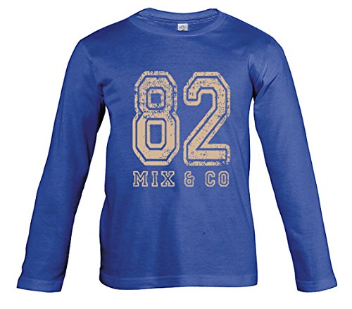 Supportershop T-Shirt Blau Royal Langarm 82 Mix and Co Kinder 8 Jahre königsblau von Supportershop