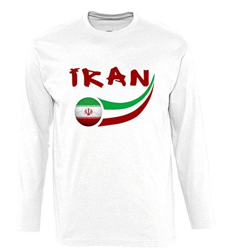 Supportershop Herren T-Shirt Iran L/s, weiß, XL von Supportershop