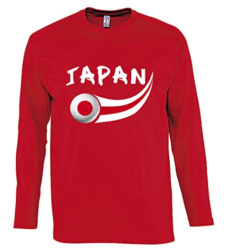 Supportershop T-Shirt Japan L/S Herren, Rot, FR: L (Größe Hersteller: L) von Supportershop
