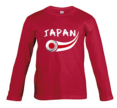 Supportershop T-Shirt Japan L/S Kinder Jungen, rot, FR: 2 XL (Größe Hersteller: 12 Jahre) von Supportershop
