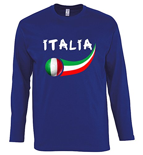 Supportershop Herren Italien Langärmeliges T-Shirt, blau, XL von Supportershop