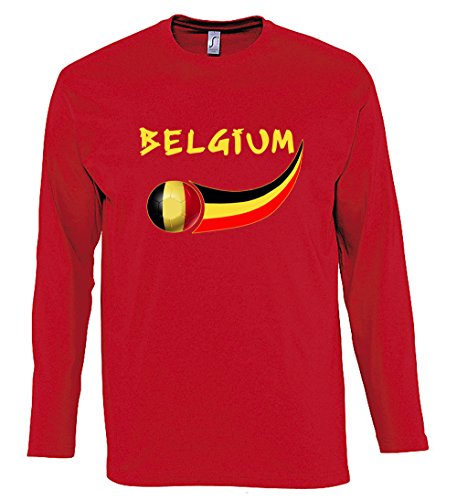 Supportershop Herren Belgien Langärmeliges T-Shirt, rot, M von Supportershop