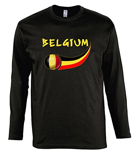 Supportershop Herren Belgien Langärmeliges T-Shirt, Schwarz, M von Supportershop