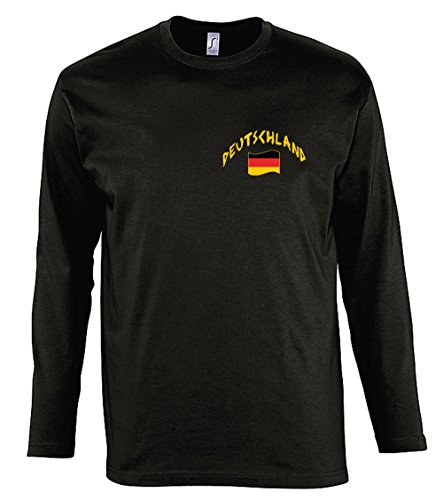 Supportershop Herren Deutschland Langärmeliges T-Shirt, Schwarz, L von Supportershop