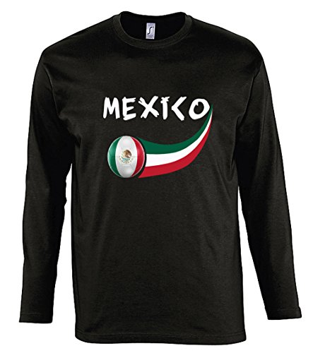 Supportershop T-Shirt Mexiko L/S Herren, Schwarz, FR: S (Größe Hersteller: S) von Supportershop