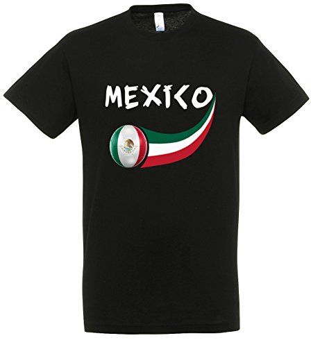 Supportershop T-Shirt Mexiko schwarz Kinder L/S Jungen, FR: M (Größe Hersteller: 6 Jahre) von Supportershop